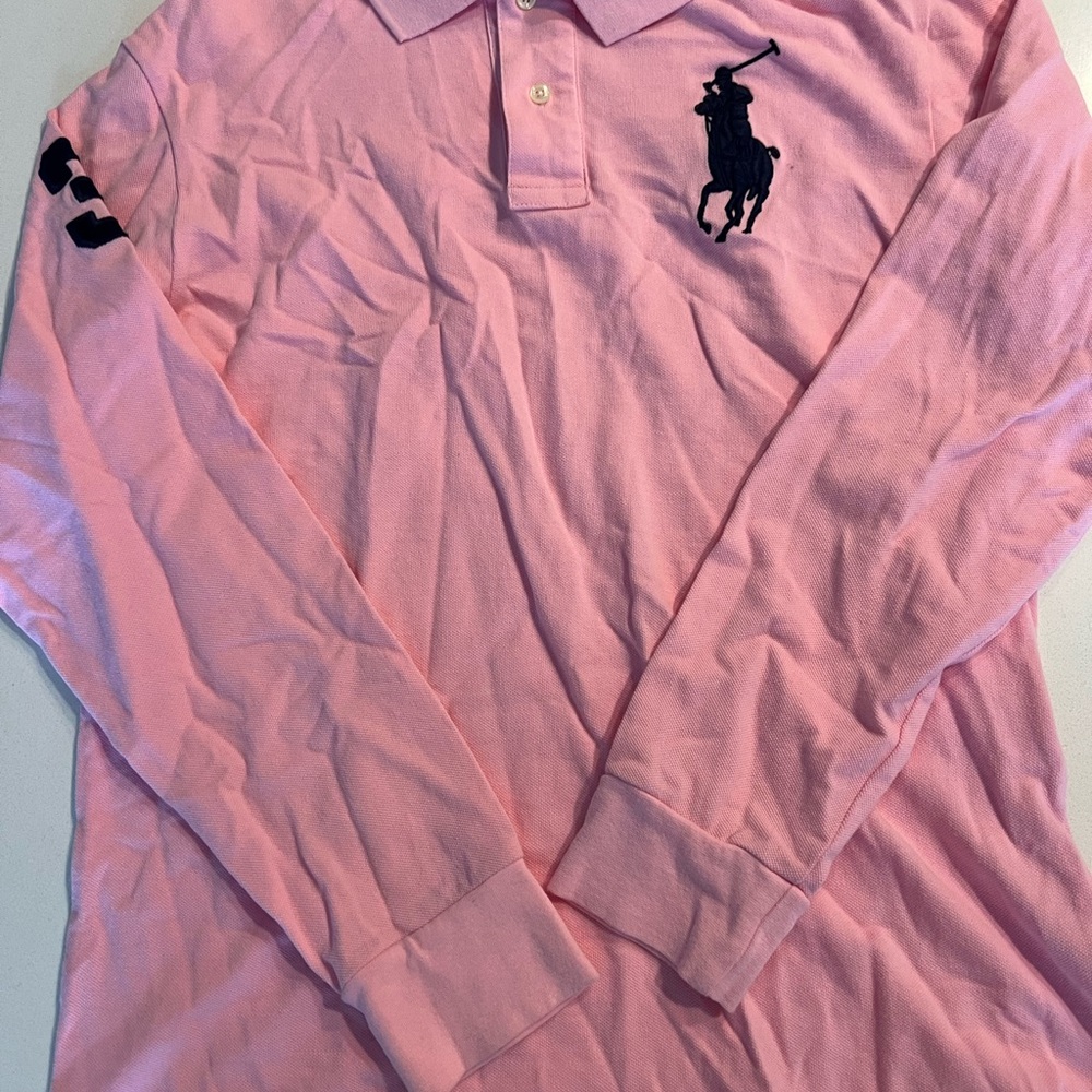 Ralph Lauren Pink Long Sleeve Polo Shirt
